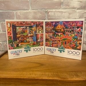 Set of 2 Buffalo 1000 Piece Puzzles- Country Life